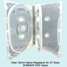 27 Way Clear Megapack DVD 32mm 27 Discs New Empty Replacement Scanavo Cases LOT