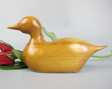 Wooden Duck Figurine Figure. Oregon Myrtlewood Handcrafted Carved. Vintage. 6.5"