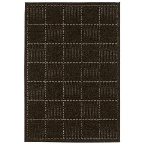 Flatweave checked black rug - flatweave,