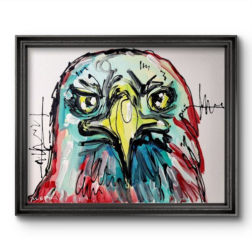 Aleph hand painted - painted, bird