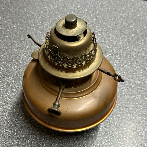 Metal oil lamp base with - oil,