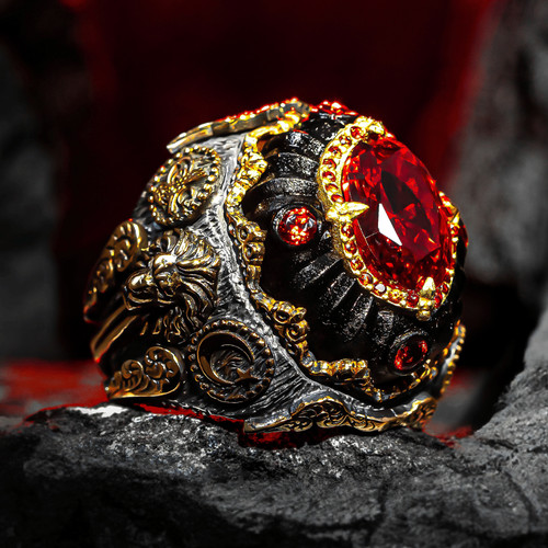 Red zircon relief maned - red,
