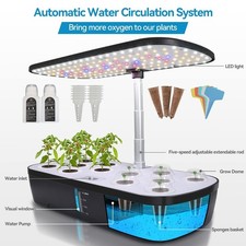 Hydroponics Growing System Indoor Garden,12 Pods Indoor Gardening System + LED