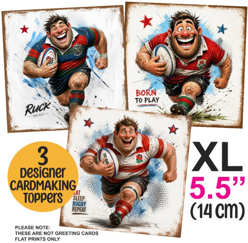 Rugby male card toppers - card,