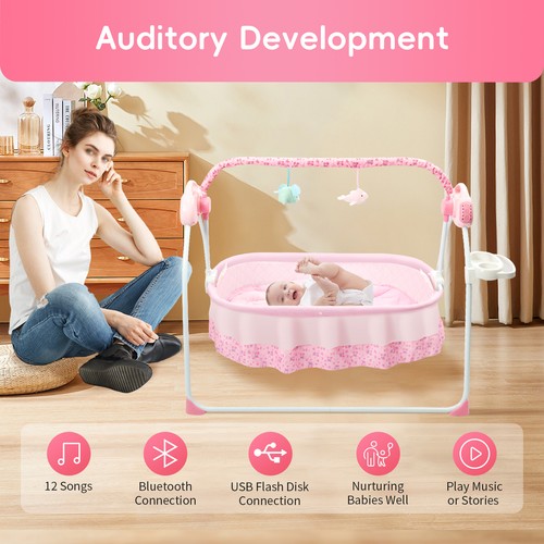 Pink electric baby rocker - baby,