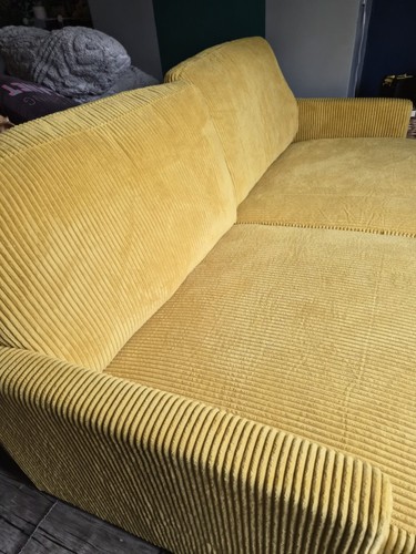 Yellow corduroy sofa 3 - yellow,