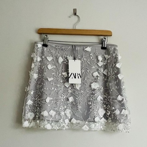 Zara grey sequinned floral - grey,
