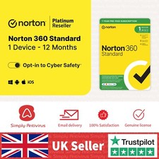 Norton 360 Standard Antivirus 2026 1 Device 1 Year - 5 Minute Delivery