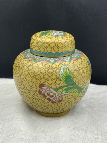 Chinese cloisonné ginger - ginger, jar