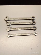 4 VINTAGE BRENCO COMBINATION SPANNERS BRITISH MADE 9/16" to 5/16" AF MOTORCYCLE 