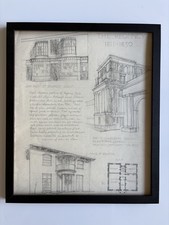 Antique Framed Regency Architectural Drawing John Nash’s Cumberland Terrace