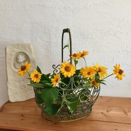 Metal flower baskets wrought - metal, baskets,