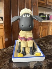 Vintage 1990s Shaun The Sheep Nodder Bobblehead Toy Figure Great Condition Boxed