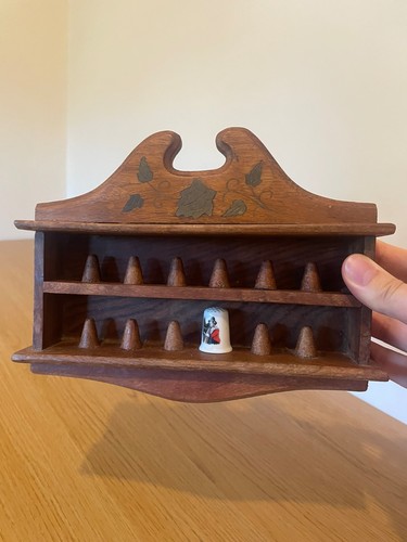 Wooden thimble holder for - for,