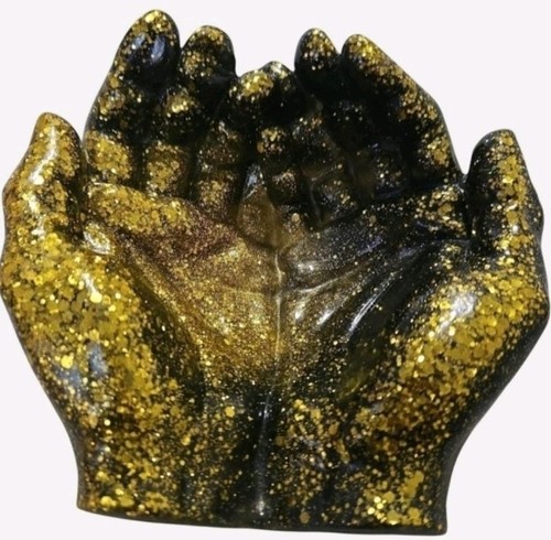 Blk gold hand shaped - blk/gold,