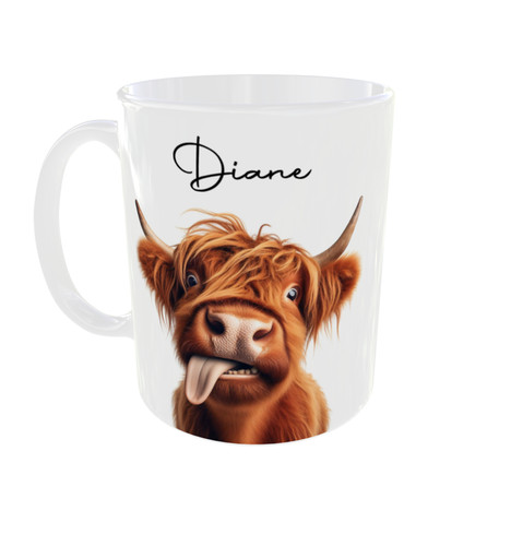Highland cow mug - highland, personalised