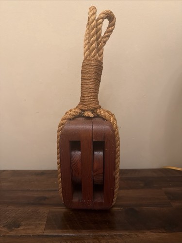 Decorative wooden pulley block - wooden,