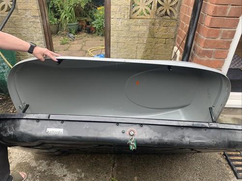 Halfords 420ltr grey roof box - grey,
