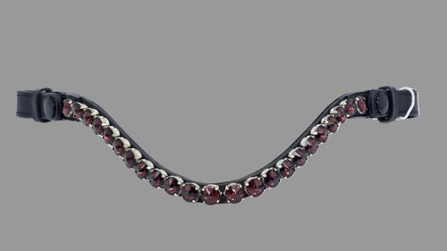 Leather crystal browband - leather, u