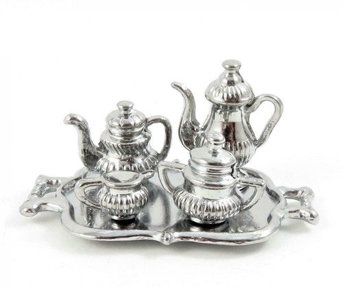 Dolls house silver - tea, set