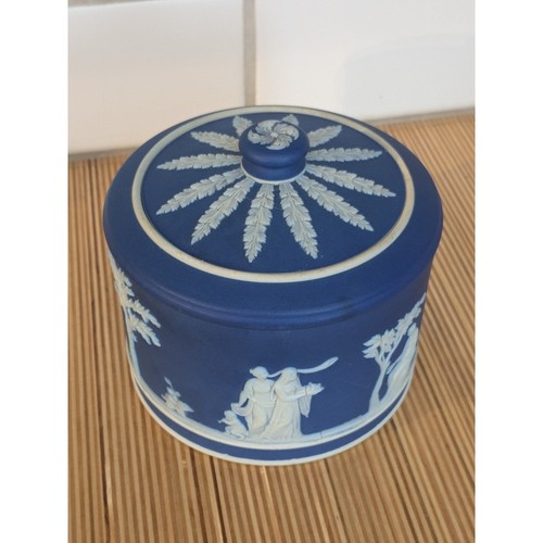 Wedgwood blue jasperware jar - jasperware,
