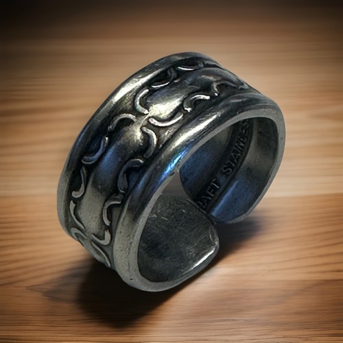 Vintage spoon ring stainless - spoon,