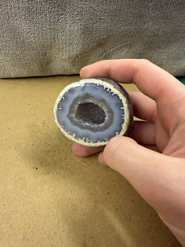 Agate geode slice - geode, polished