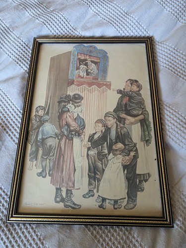 Vintage wooden framed - framed, print