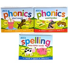 3x Phonics & Spelling Books - Word Families, Short Words & 3 Letter Words