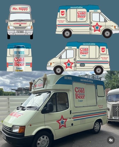 Ice cream van ford transit - cream,
