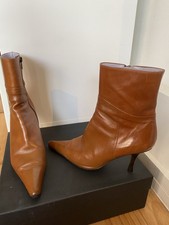 AUDLEY Tan Leather Ankle Boots Size 39