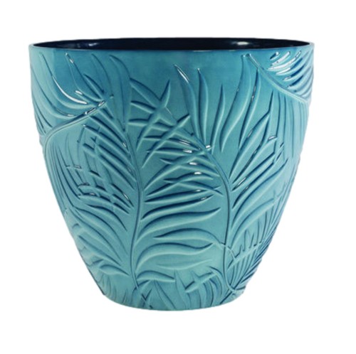 Round plastic blue - blue, pot