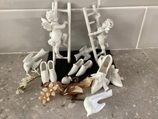 RARE ANTIQUE BISQUE WEDDING CAKE DECORATIONS TOPPERS