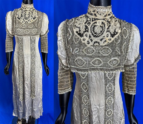 Edwardian titanic gray silk - edwardian,