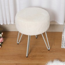 Small Faux Fur Padded Ottoman