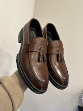 European Men’s Brown Loafers With Tassle Toe Size 8 Brand New Never Worn