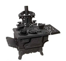 Old Mountain Cast Iron Mini Replica Wood Stove, Toy Salesman Display Piece, 12”