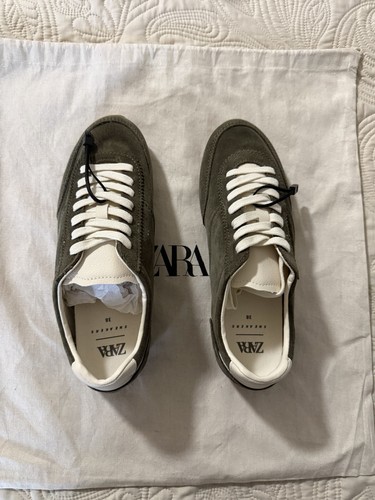 Zara khaki green suede - zara,