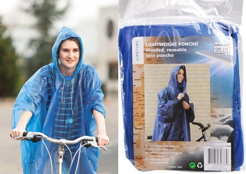 Adult rain poncho blue - adult,