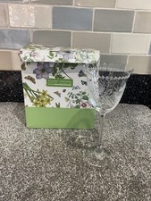Portmeirion Botanic Garden Crystal Wine Glasses Set 4 New Boxed - Never Used 