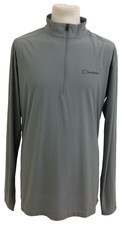 berghaus Men's Top Size XL Grey Activewear Lightweight Logo 1/2 Zip Used F1
