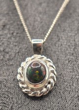 1.5ct Black Opal Necklace