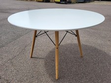Used Eames Style Eiffel Dining / Meeting Table – 120 cm Round Modern Design