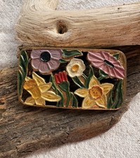 Vintage gold tone enamel - vintage,