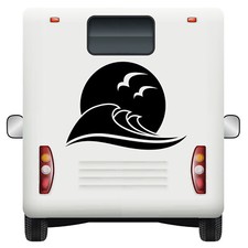 Car Stickers Waves and Sunr Decal Vinyl  Camper Van Window Bumper Motorhome