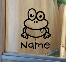 **  Frog  Design 1 Customised Vivarium Decal Sticker Name **