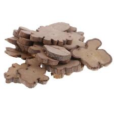 20pcs 35mm Natural Wood Slices Irregular Wood Slabs Rustic Tree Bark Slices