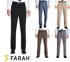 CLEARANCE.....MENS FARAH FORMAL SMART TROUSERS WITH FROGMOUTH POCKET WITH BELT