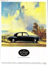 Original 1953 Advert for ROVER P4 '75' Saloon Motor Cars Vintage Paper Print Ad