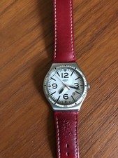 Swatch Irony Big Classic  YWS403 Red Strap Wristwatch 41mm.  With new battery.